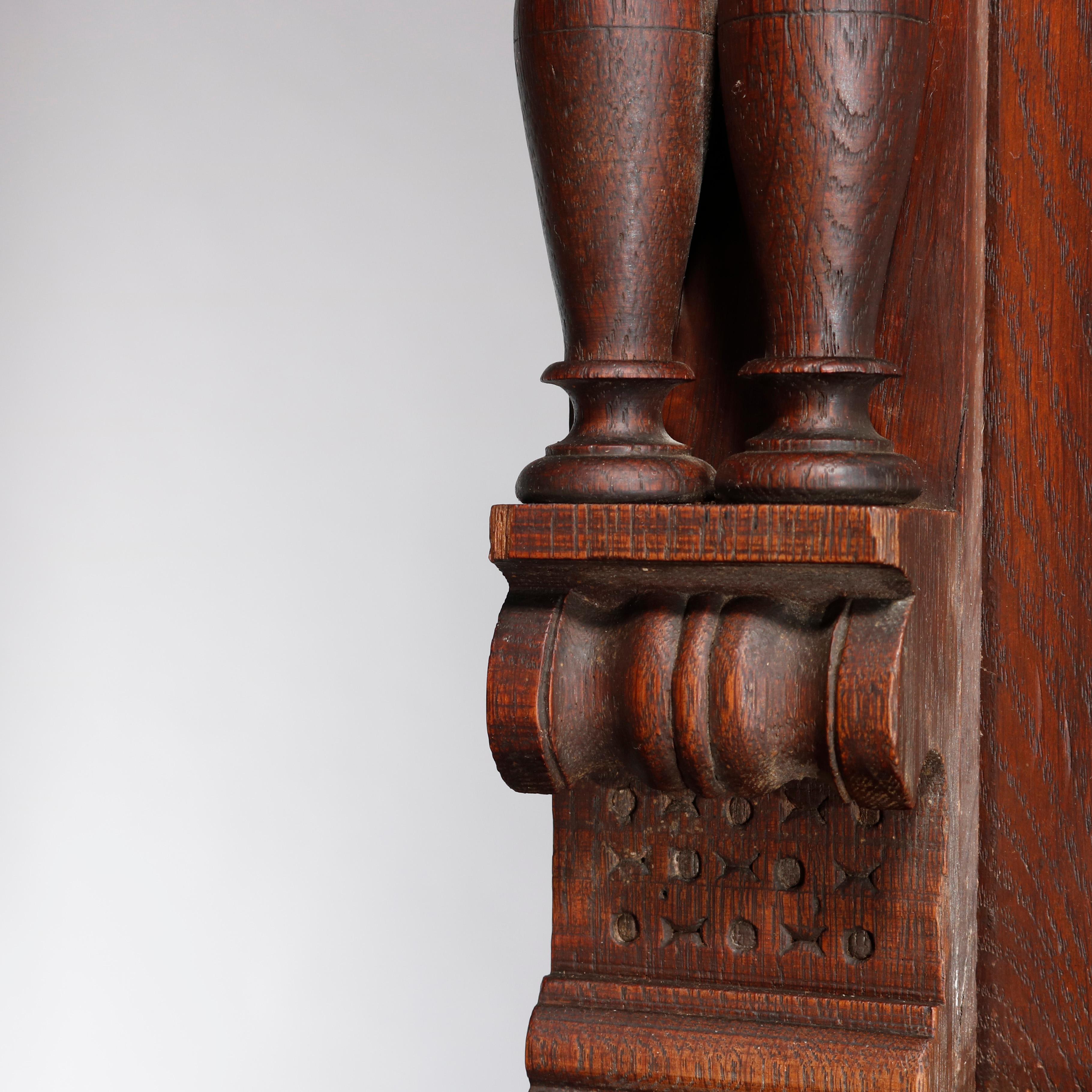 Antique French Renaissance Deeply Carved Walnut Hunt Cupboard, 19th Century For Sale 11