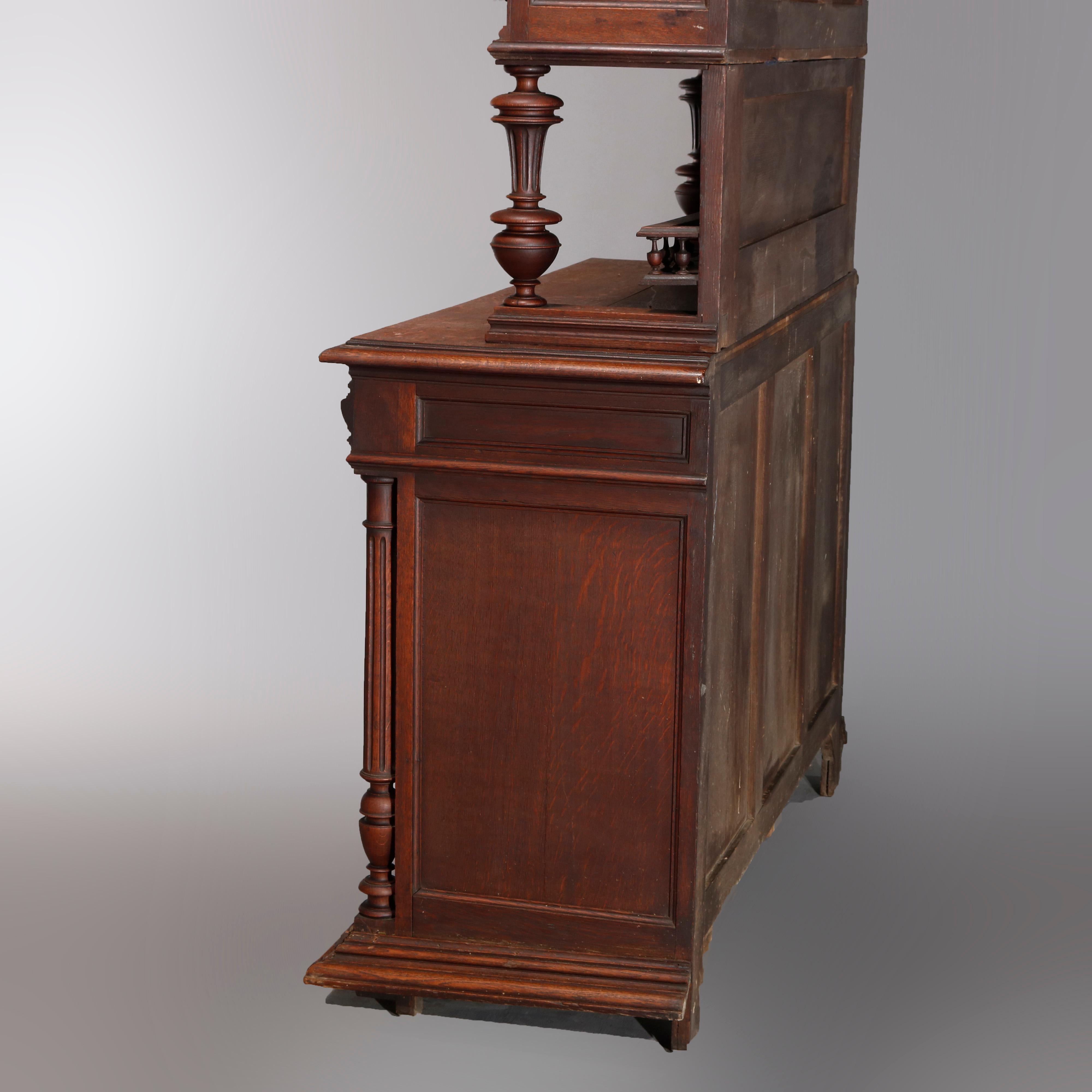 Antique French Renaissance Deeply Carved Walnut Hunt Cupboard, 19th Century For Sale 1