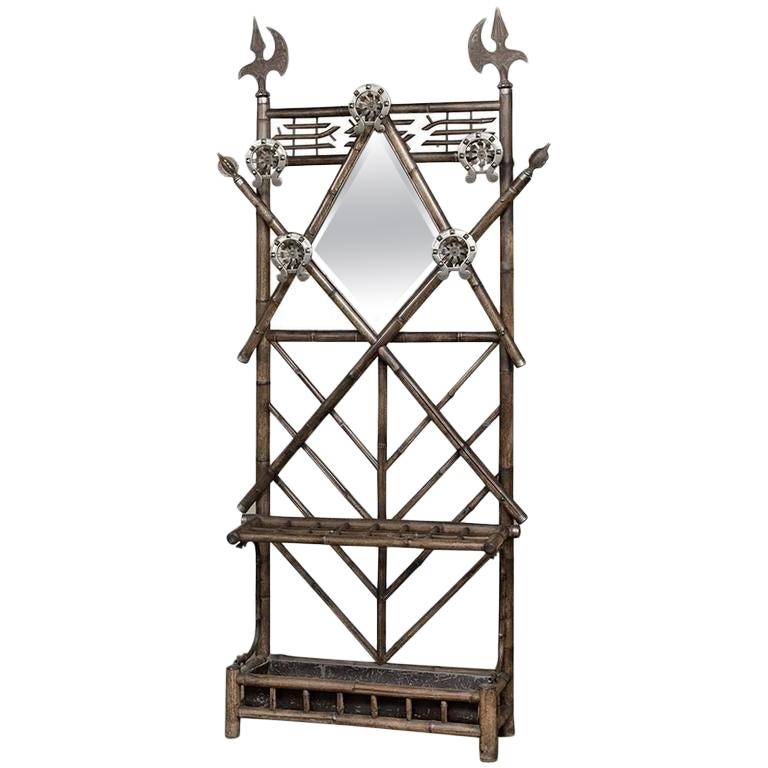 Antique Faux Bamboo Hall Tree For Sale at 1stdibs