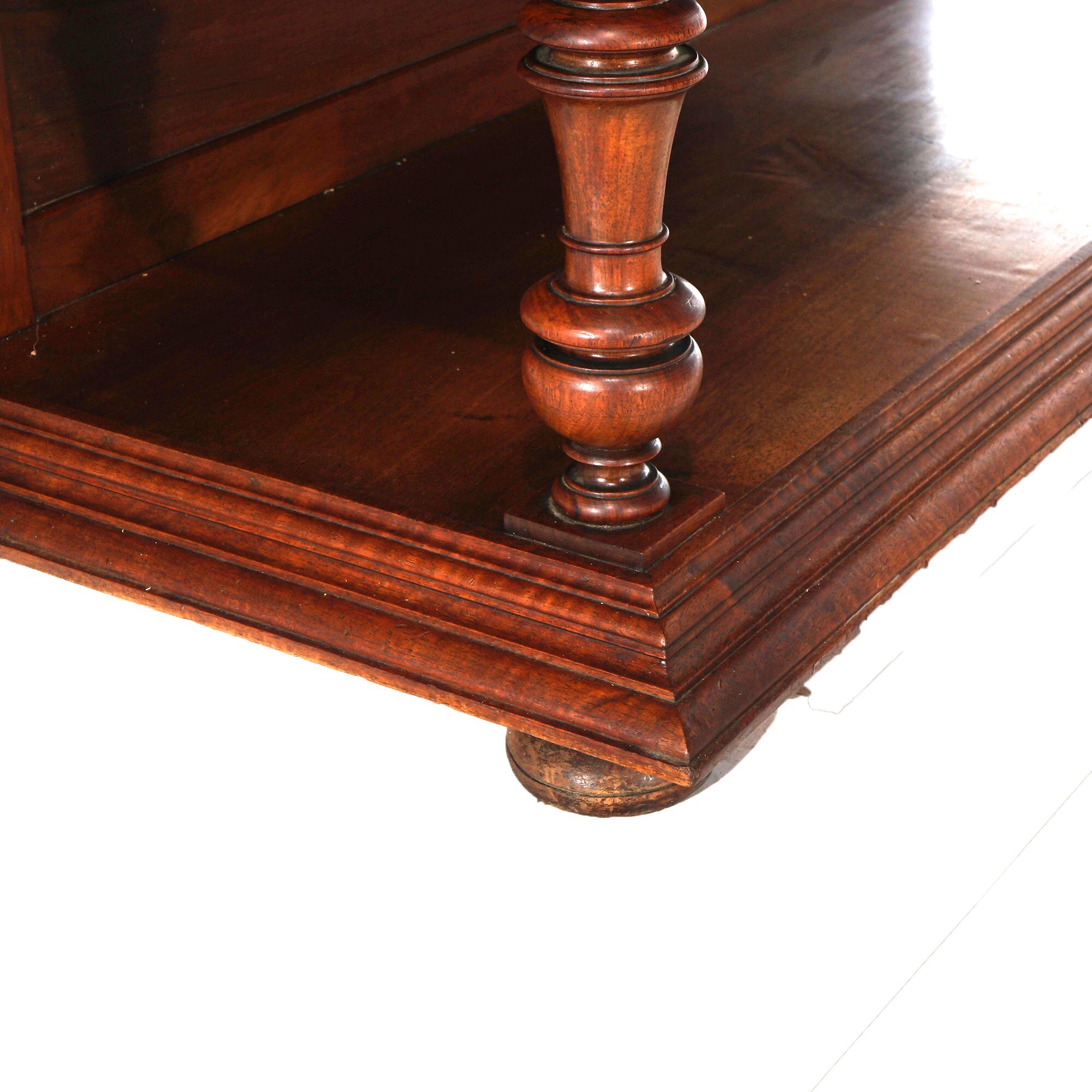 Antique French Renaissance Figural Carved Walnut Marble Top Server Circa 1890 For Sale 13