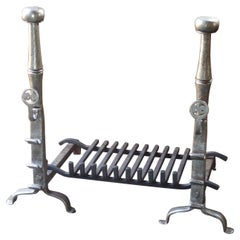 Antique French Renaissance Fireplace Grate, 17th Century