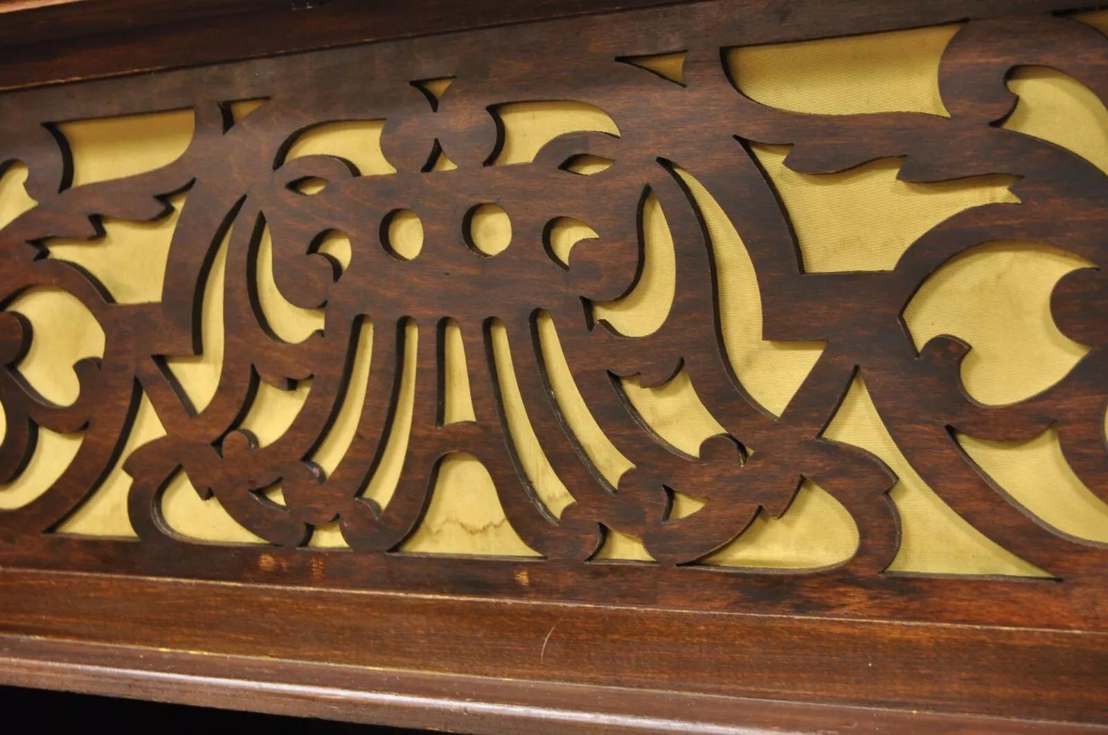 Antique French Renaissance Flower Carved Walnut China Cabinet Radio Bar Cabinet For Sale 10