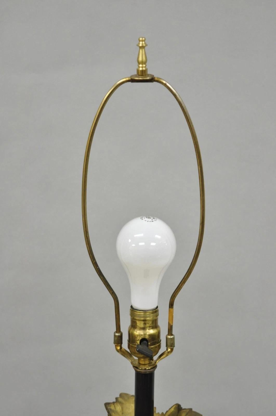 Antique French Renaissance Gothic Brass Metal Gold Candlestick Floor Lamp For Sale 2