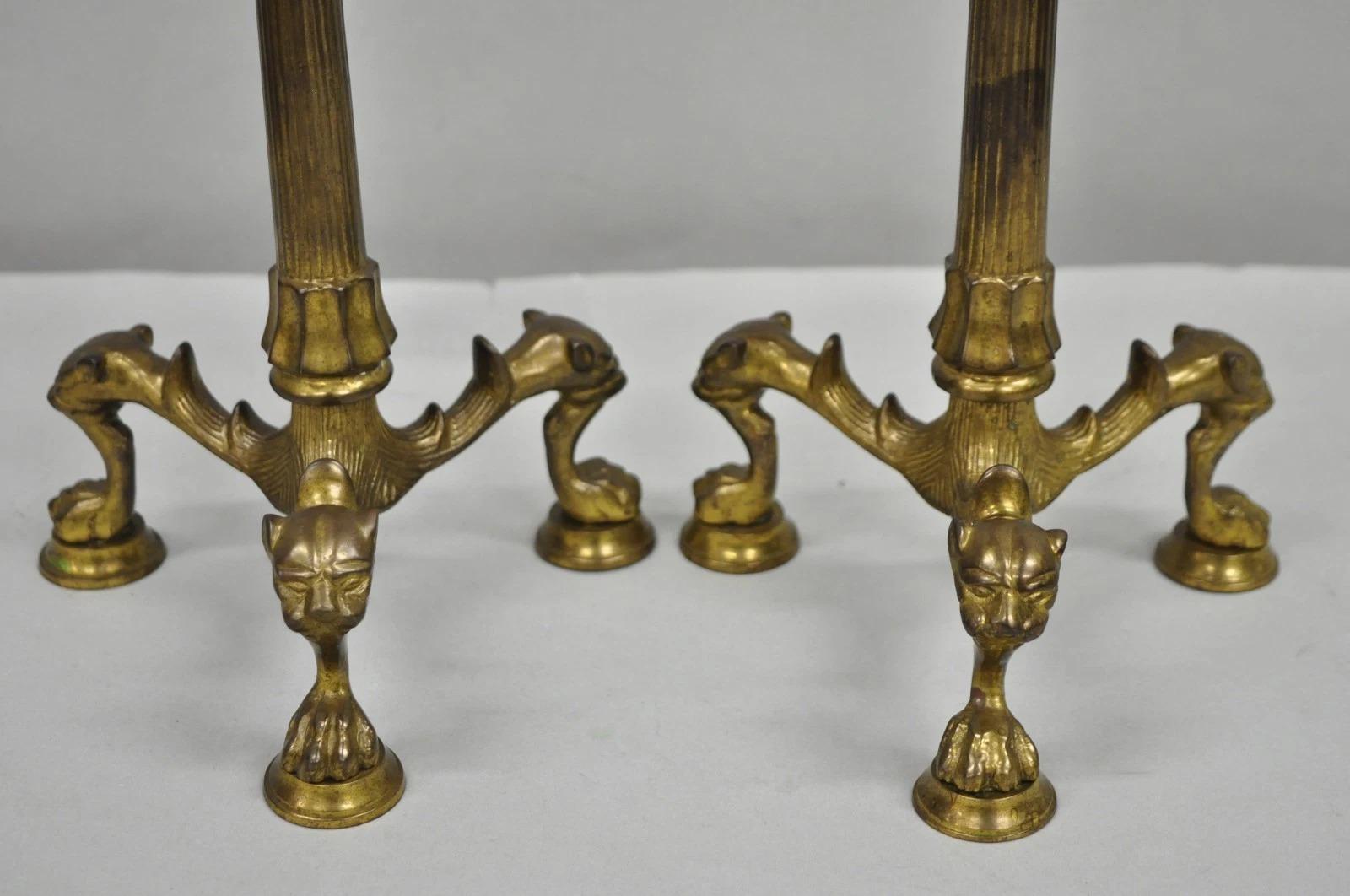 Autre Antique Renaissance gothique française Figural Brass 16