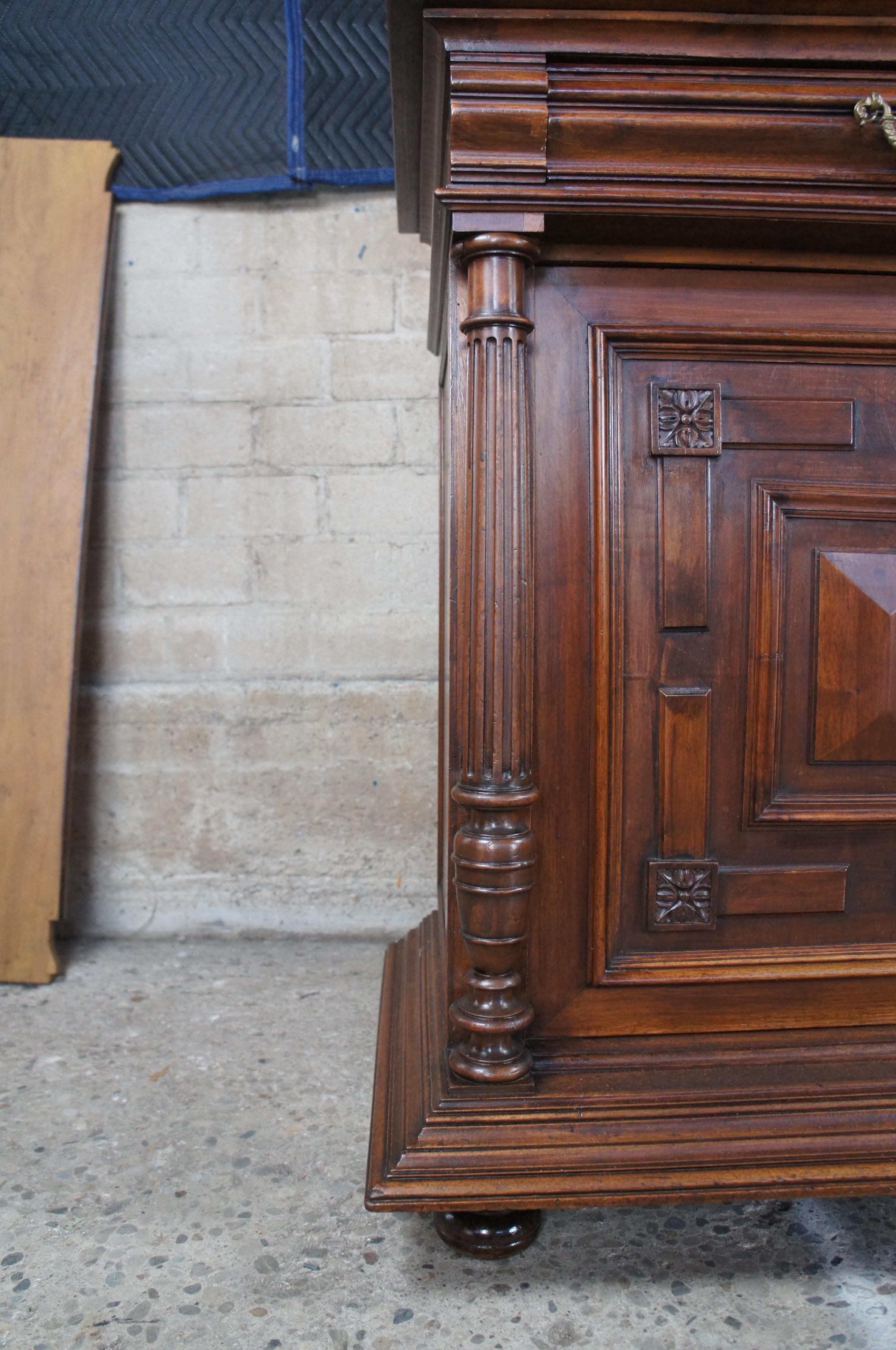 Antique French Renaissance Henry II Style Walnut Buffet Hutch Sideboard Cabinet 5