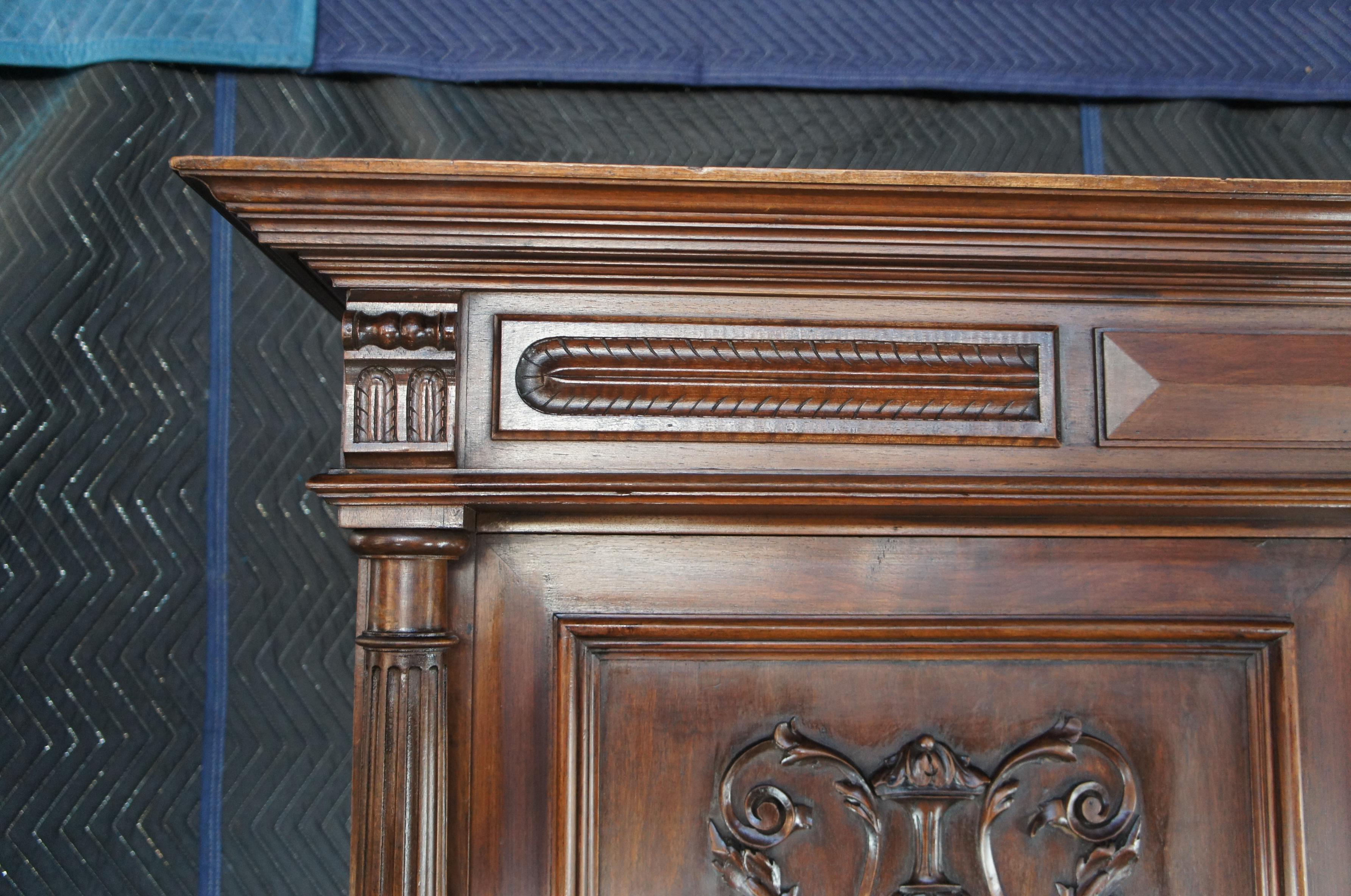 Antique French Renaissance Henry II Style Walnut Buffet Hutch Sideboard Cabinet 4