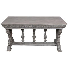 Antique French Renaissance Library Table