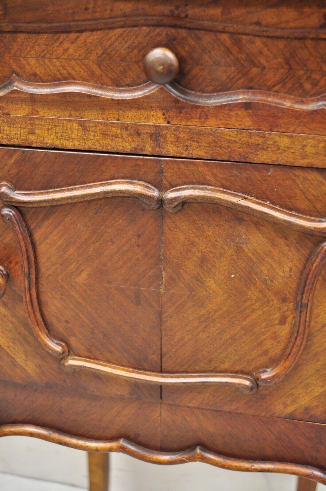 Antique French Renaissance Louis XV Style Marble Top Humidor Nightstand In Good Condition In Philadelphia, PA