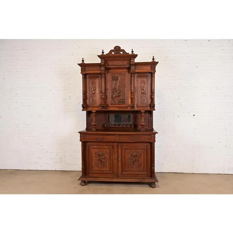 Alexander Roux Table Renaissance Antique French Renaissance Monumental Ornate Carved Oak Sideboard ...