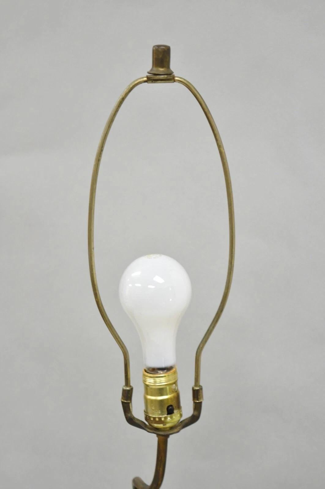 Antique French Renaissance Moreau Figural Metal Table Lamp, Wife & Farmer For Sale 5