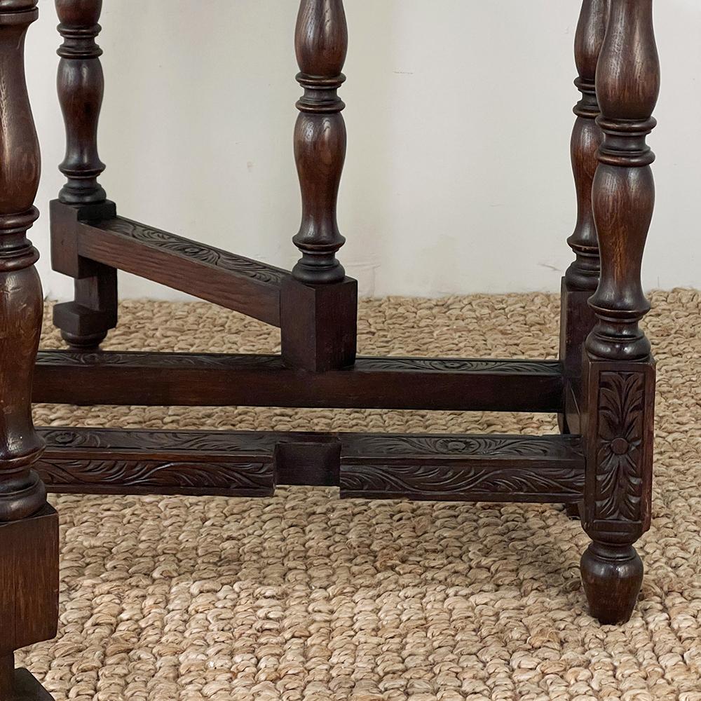 Antique French Renaissance Octagonal Drop Leaf Gate Leg Table For Sale 4