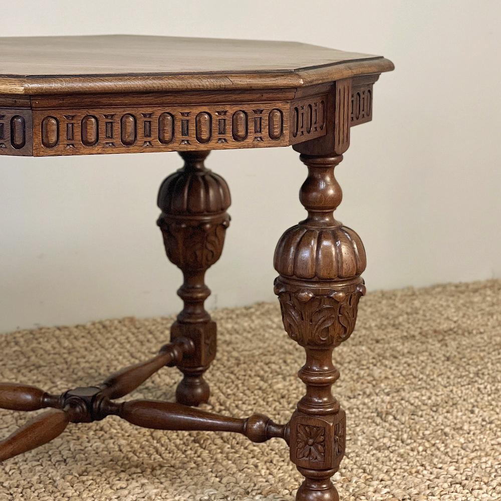 Antique French Renaissance Octagonal End Table 4