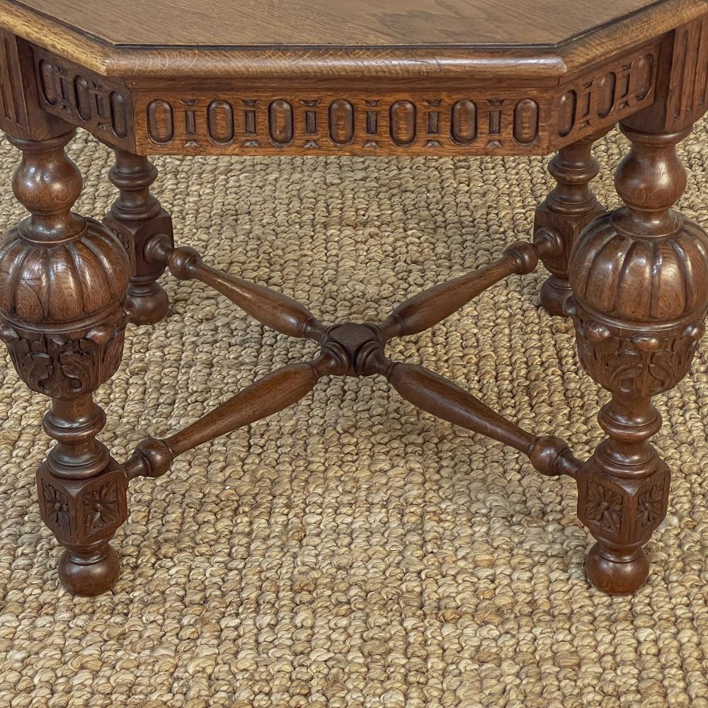 Antique French Renaissance Octagonal End Table 5