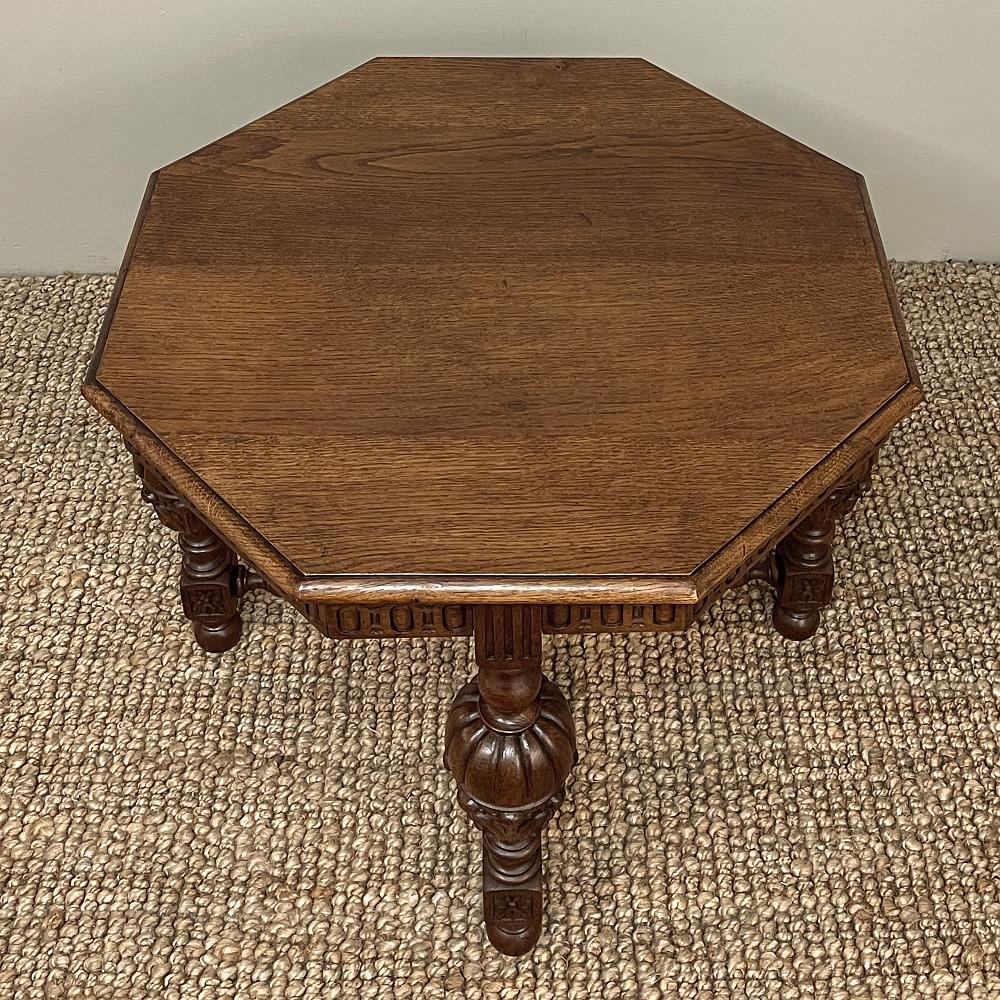 Antique French Renaissance Octagonal End Table In Good Condition In Dallas, TX