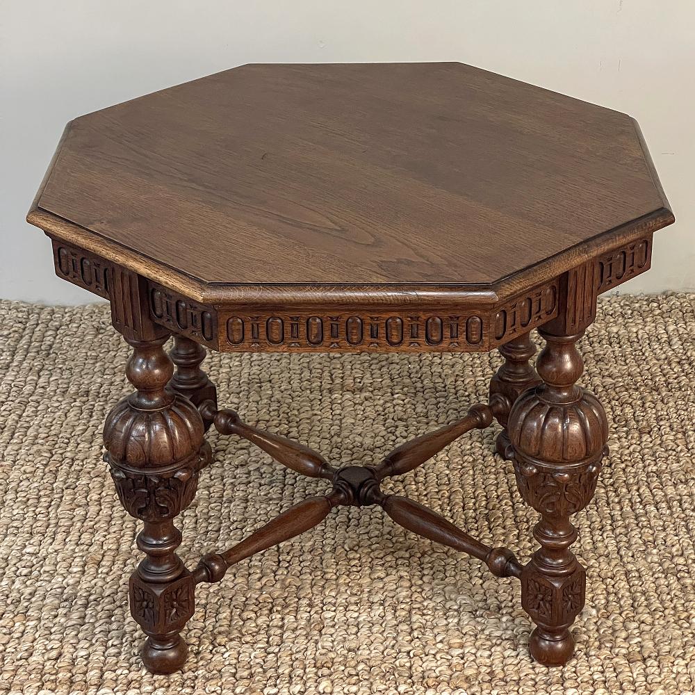 Antique French Renaissance Octagonal End Table 3