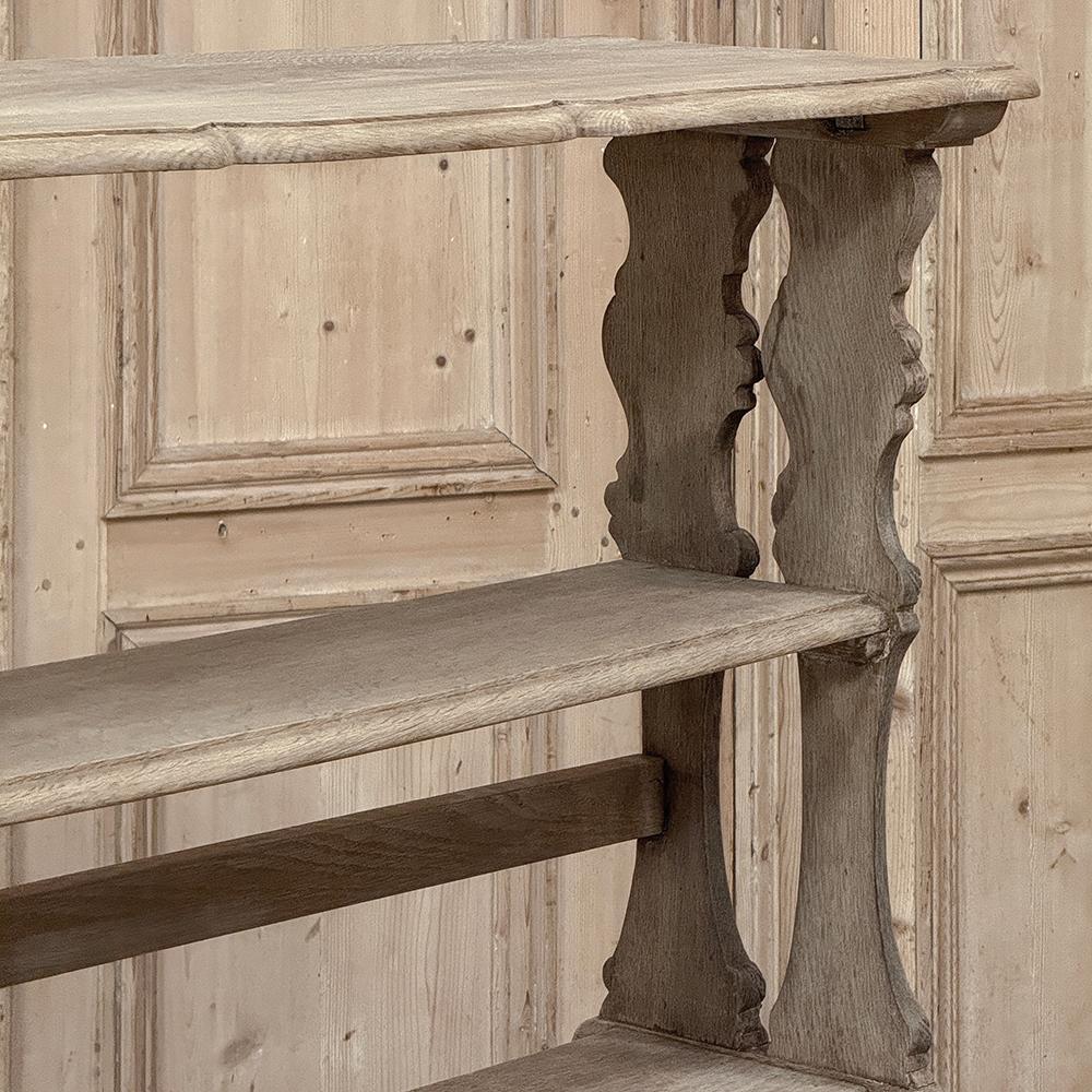 Antique French Renaissance Open Bookcase in Stripped Oak in vendita 9