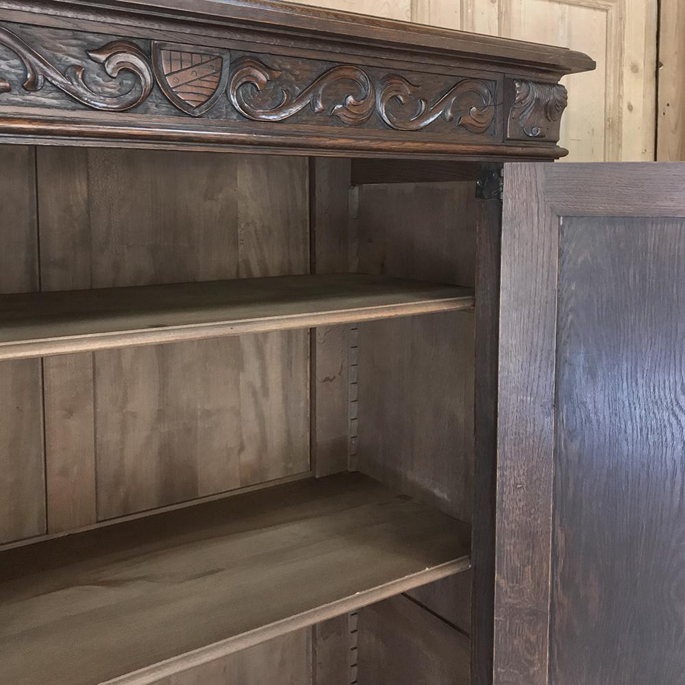 Oak Antique French Renaissance Raised Cabinet