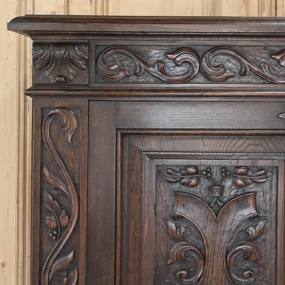Antique French Renaissance Raised Cabinet 1