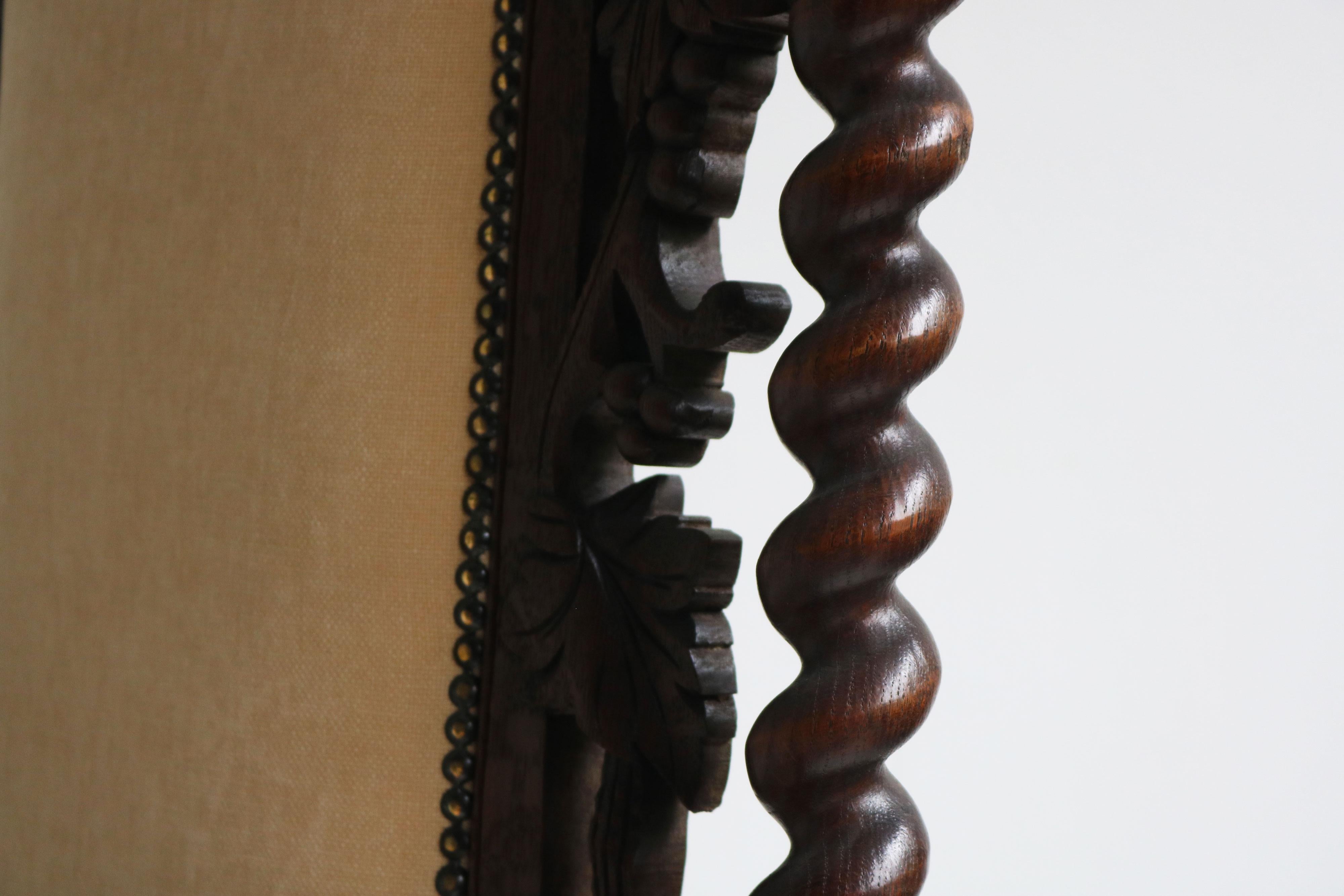 Antique French Renaissance Revival Arm chair / Throne Chair caccia d'orzo ritorto in vendita 4