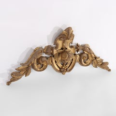 Antique French Renaissance Revival Carved Gilt Wood Mirror Crest c1890