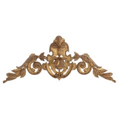 Antique French Renaissance Revival Carved Gilt Wood Mirror Crest c1890
