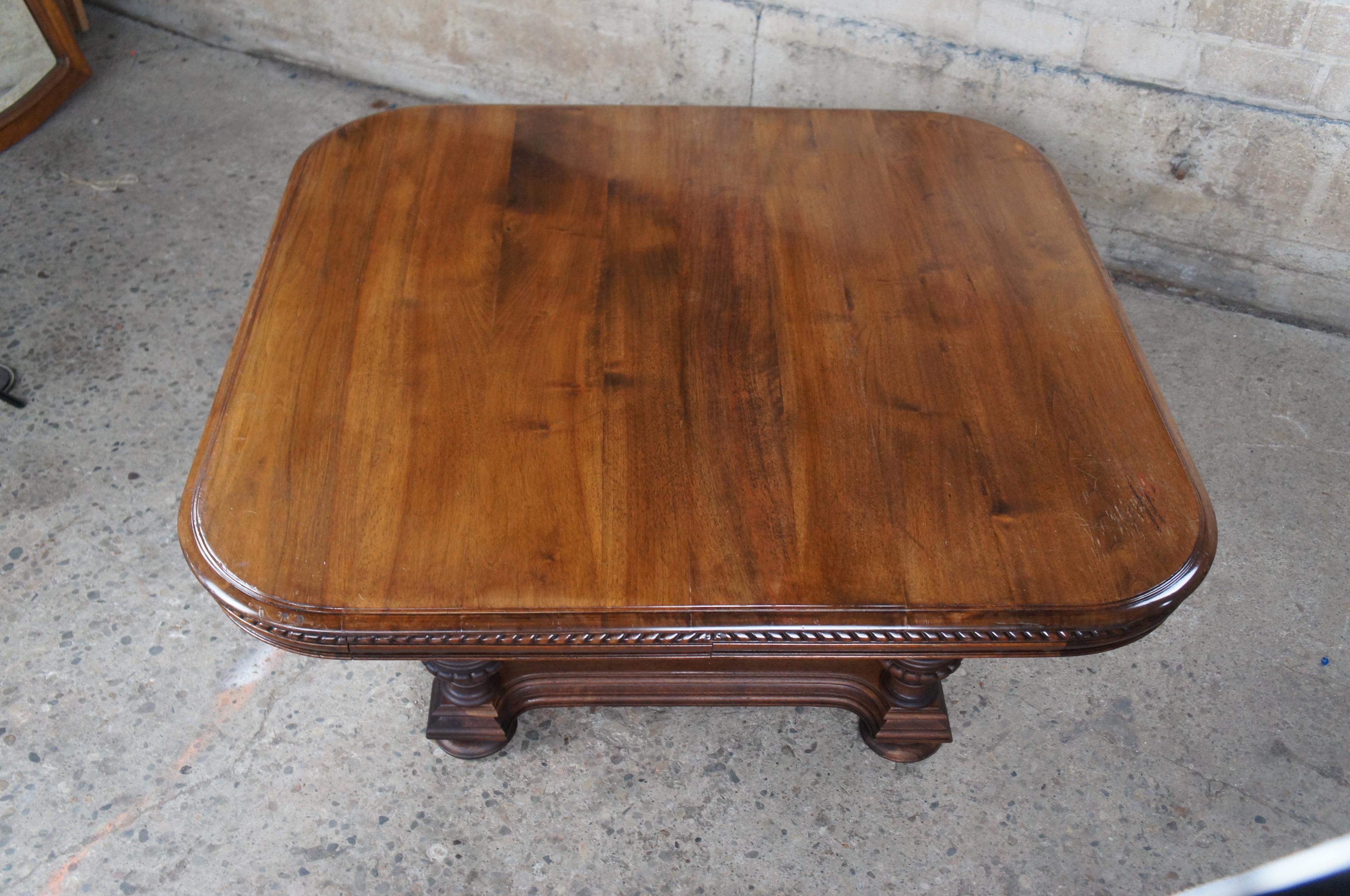 Antique French Renaissance Revival Carved Walnut Coffee Cocktail Table 7