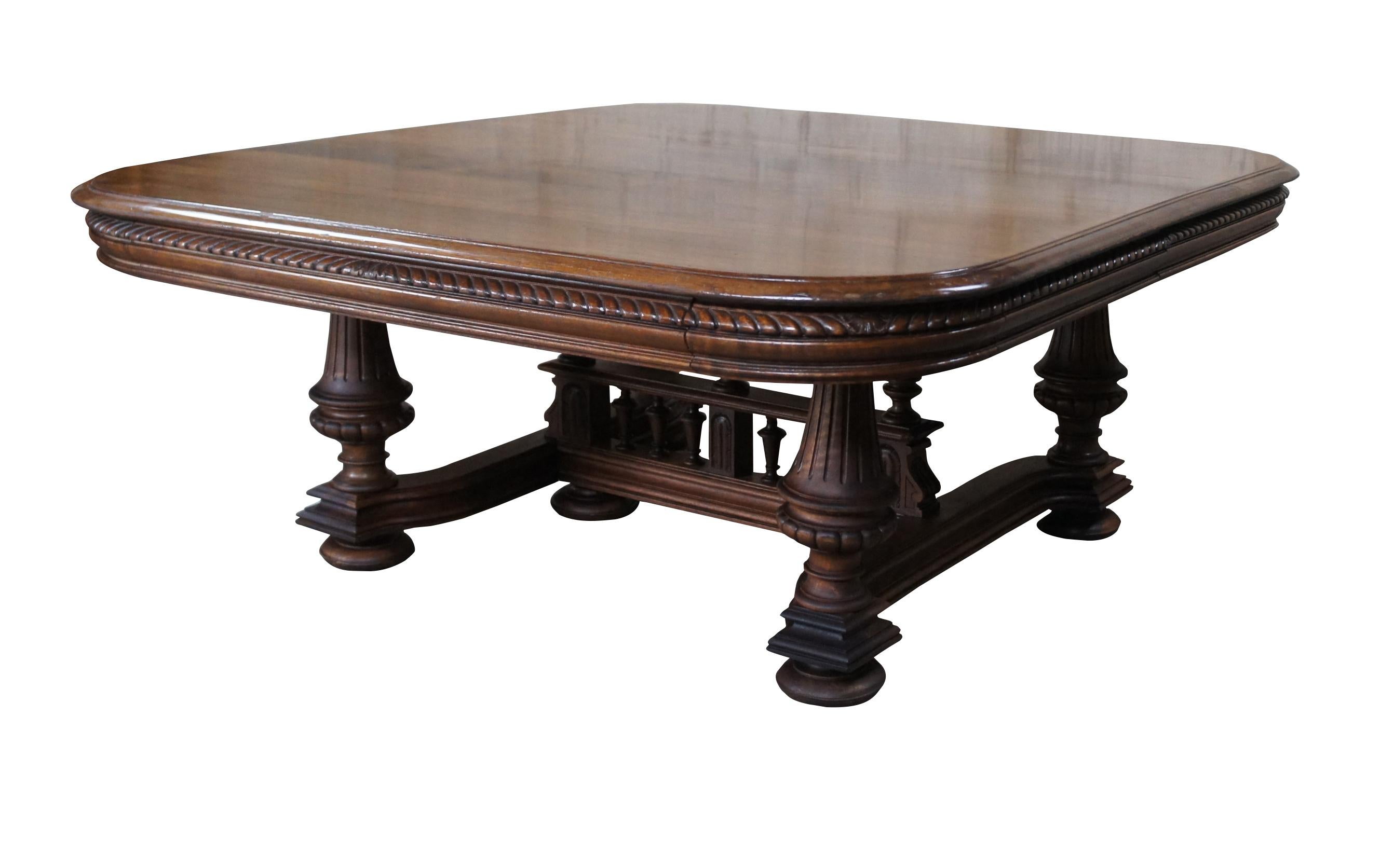 Antique French Renaissance Revival Carved Walnut Coffee Cocktail Table In Good Condition In Dayton, OH
