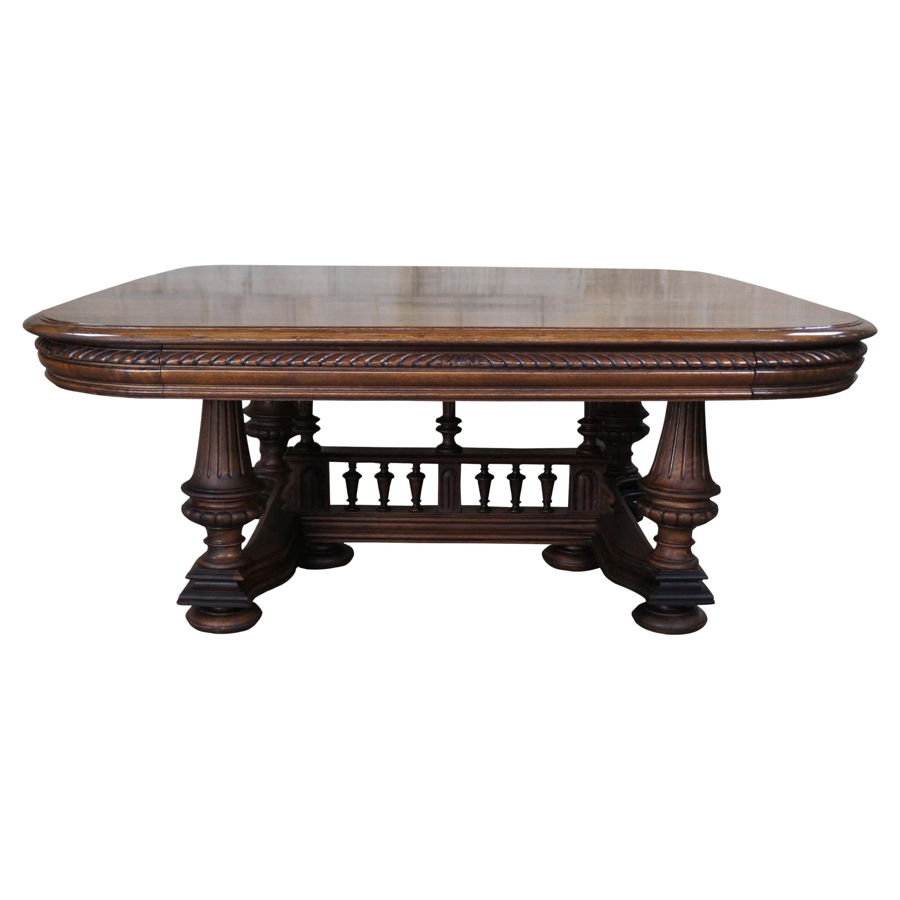 Antique French Renaissance Revival Carved Walnut Coffee Cocktail Table