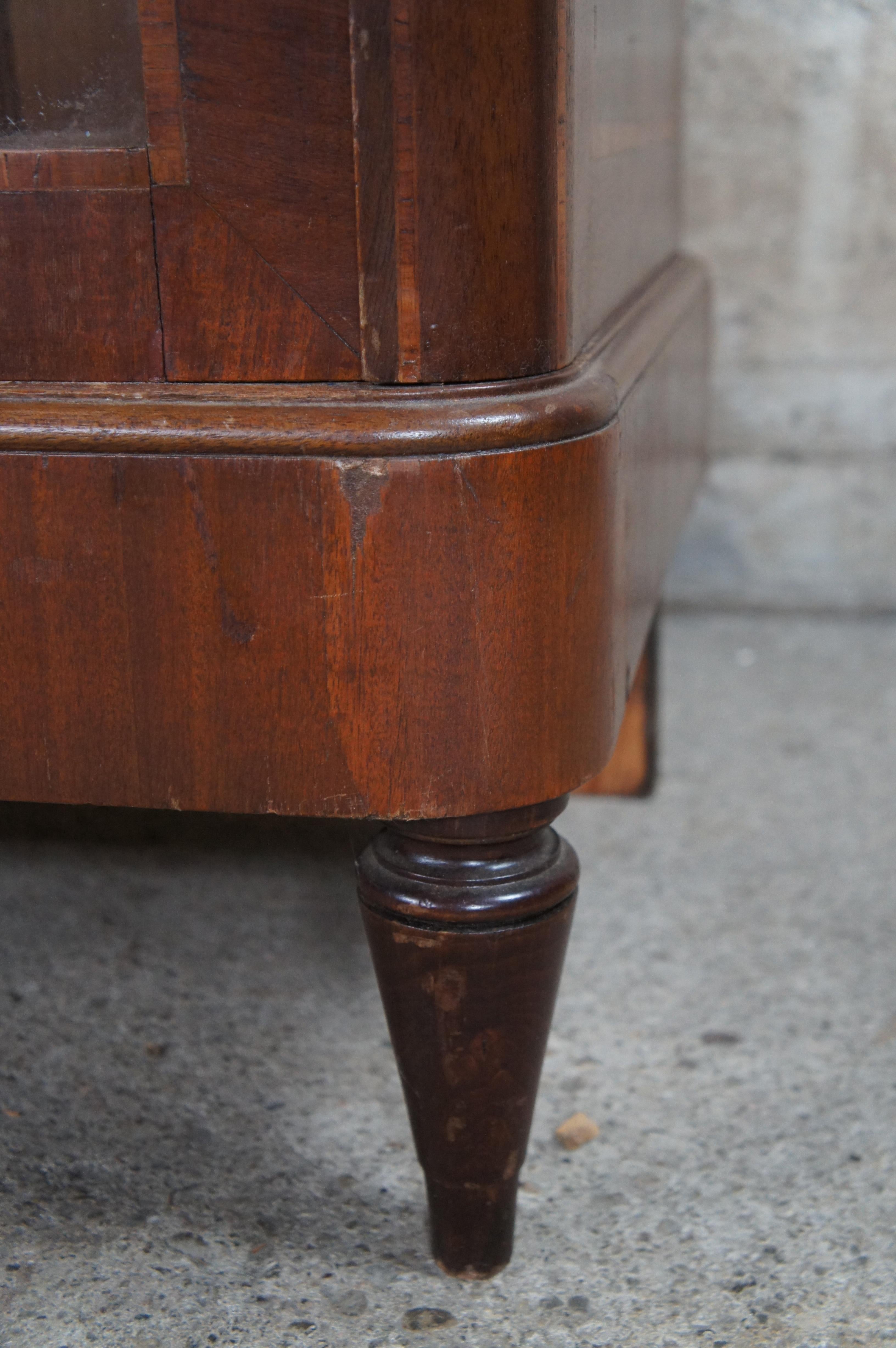 Antique French Renaissance Revival Flame Mahogany Bookcase Display Cabinet 89