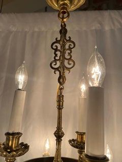 Antiker French Renaissance Revival Gold Bronze 9 Light Chandelier, CIRCA 1910's.
