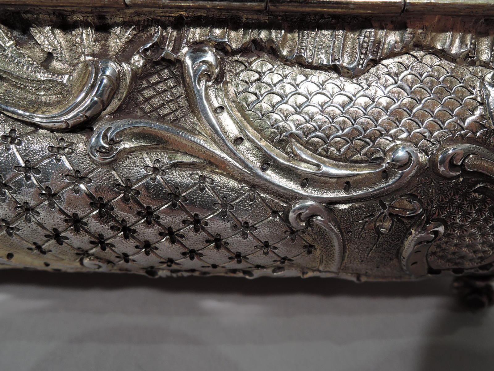 Antique French Renaissance Revival Silver Gilt and Enamel Casket Box 3