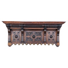 Antikes French Renaissance Revival Wandregal Mantel Hutständer Flur Baum Eiche 19.