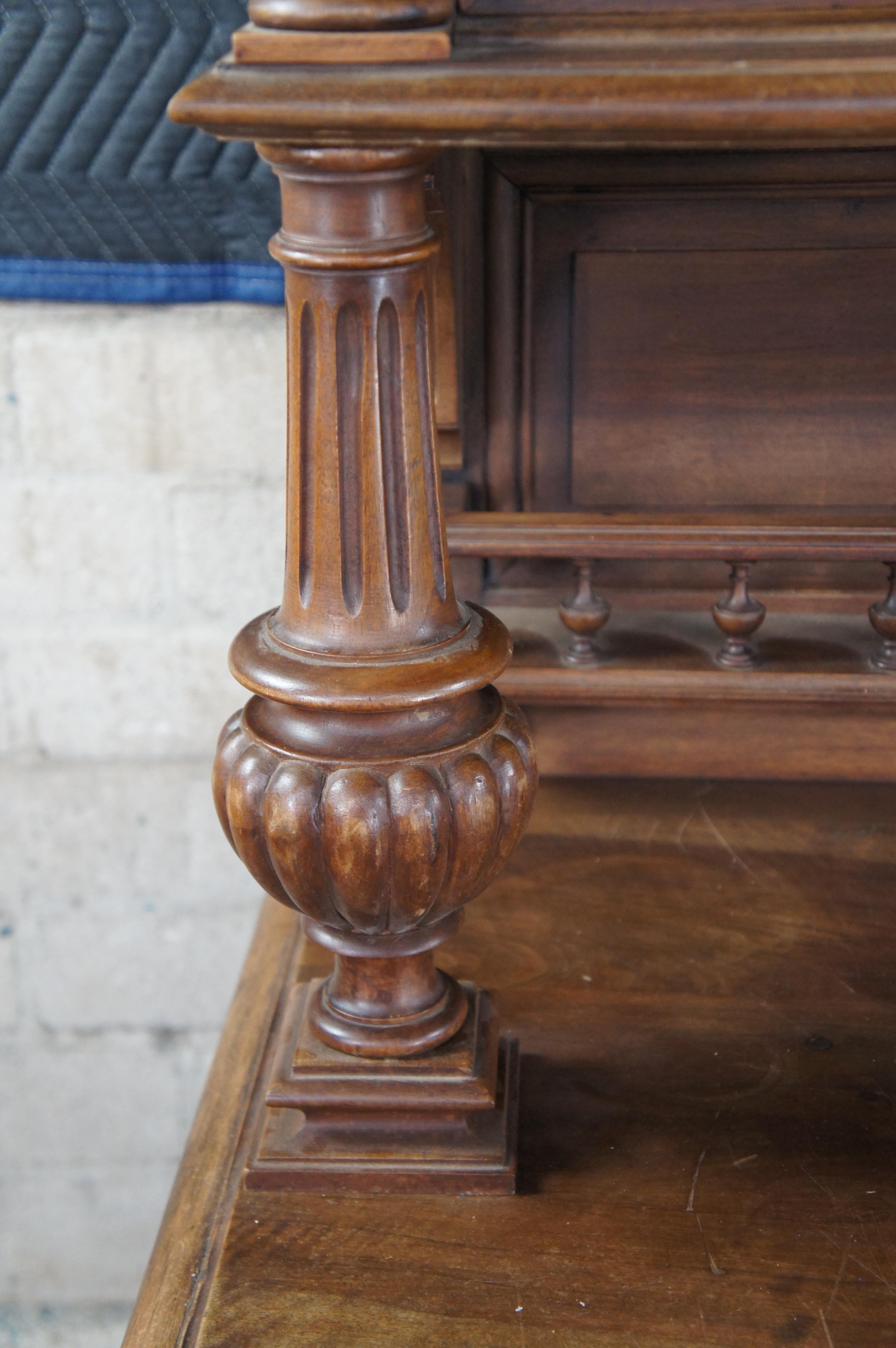 Antique French Renaissance Revival Walnut Buffet Cabinet Cupboard Hutch 94