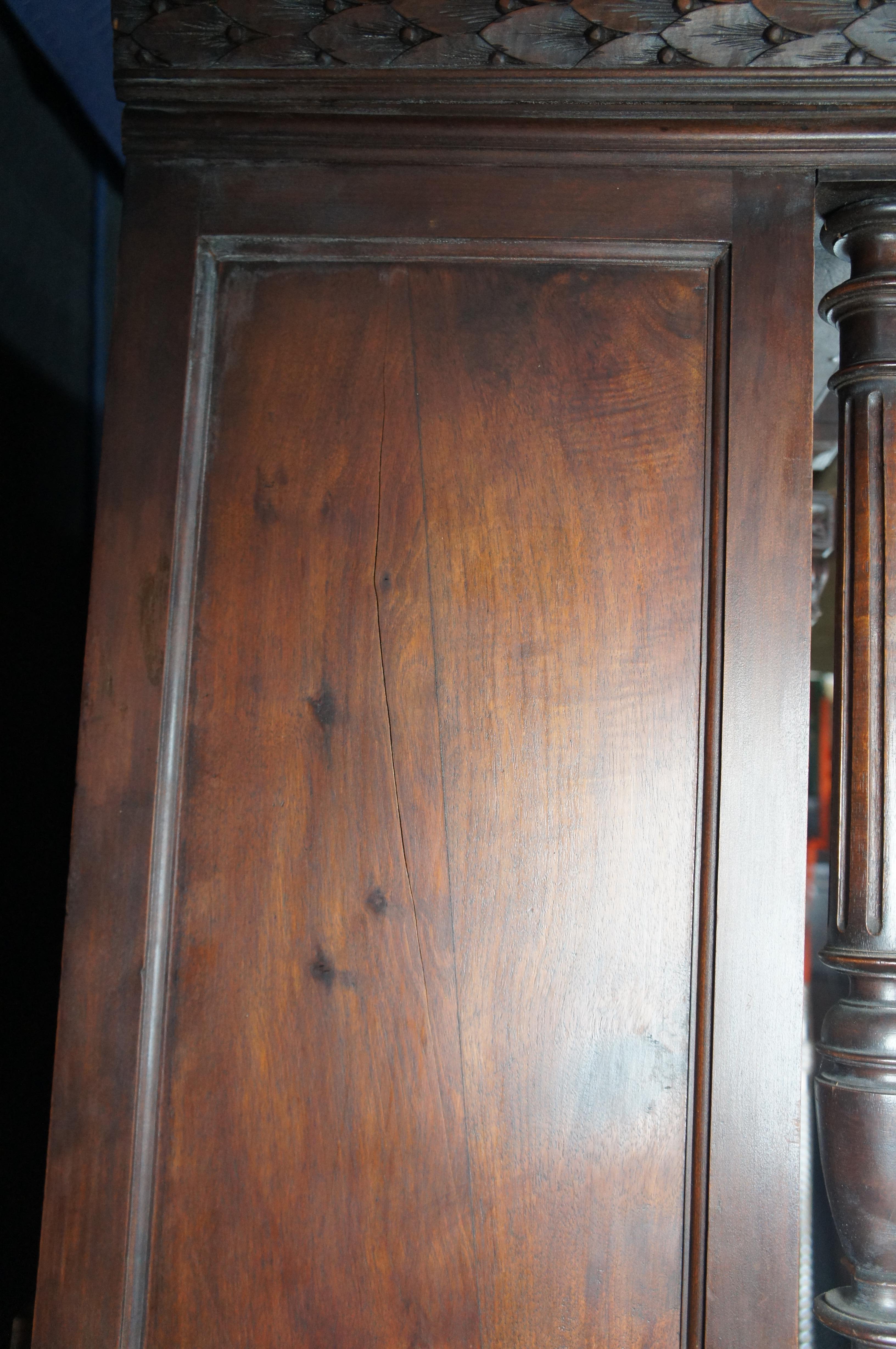 Antique French Renaissance Revival Walnut Buffet Cabinet Cupboard Hutch 96