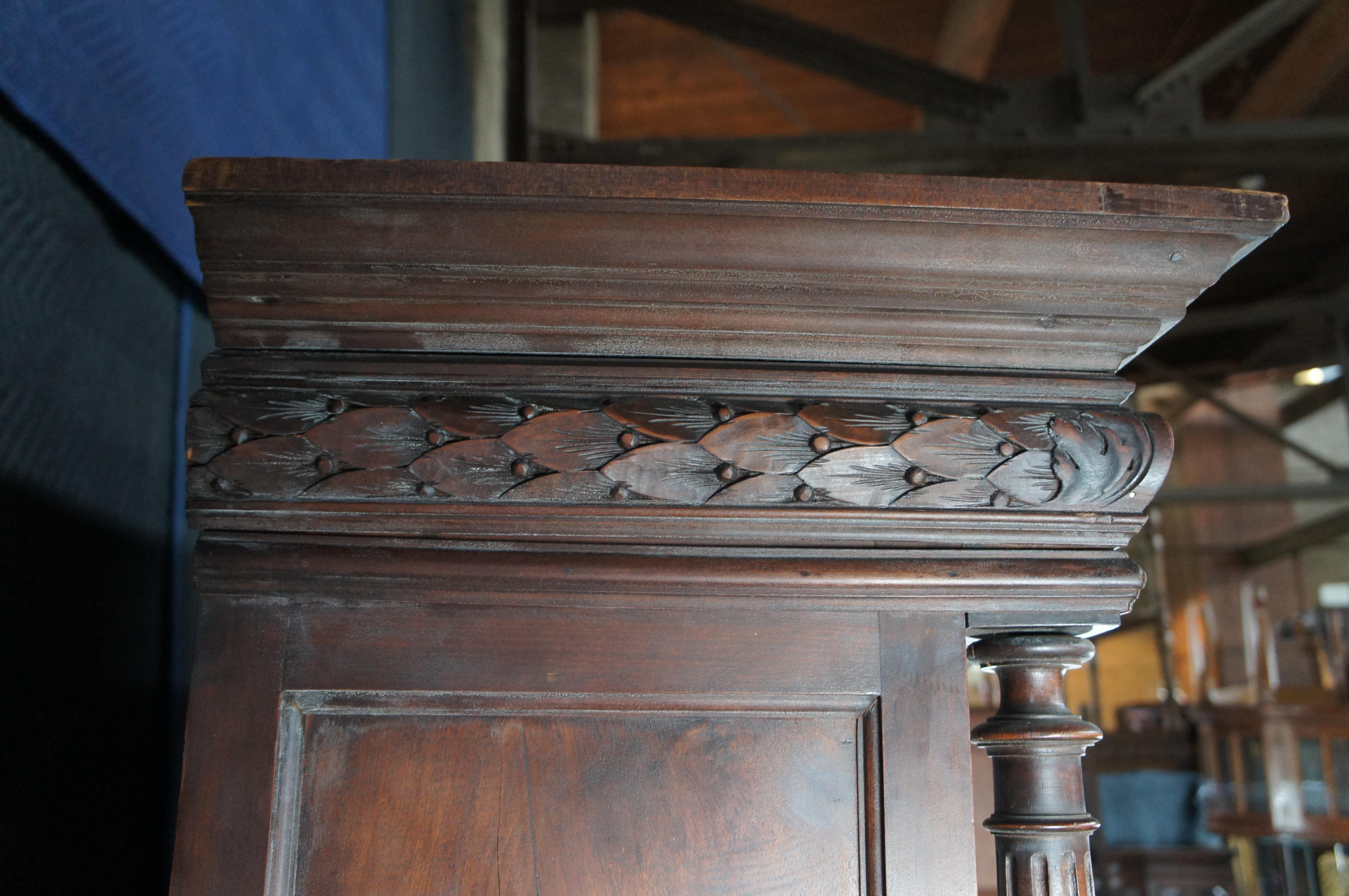 Antique French Renaissance Revival Walnut Buffet Cabinet Cupboard Hutch 96