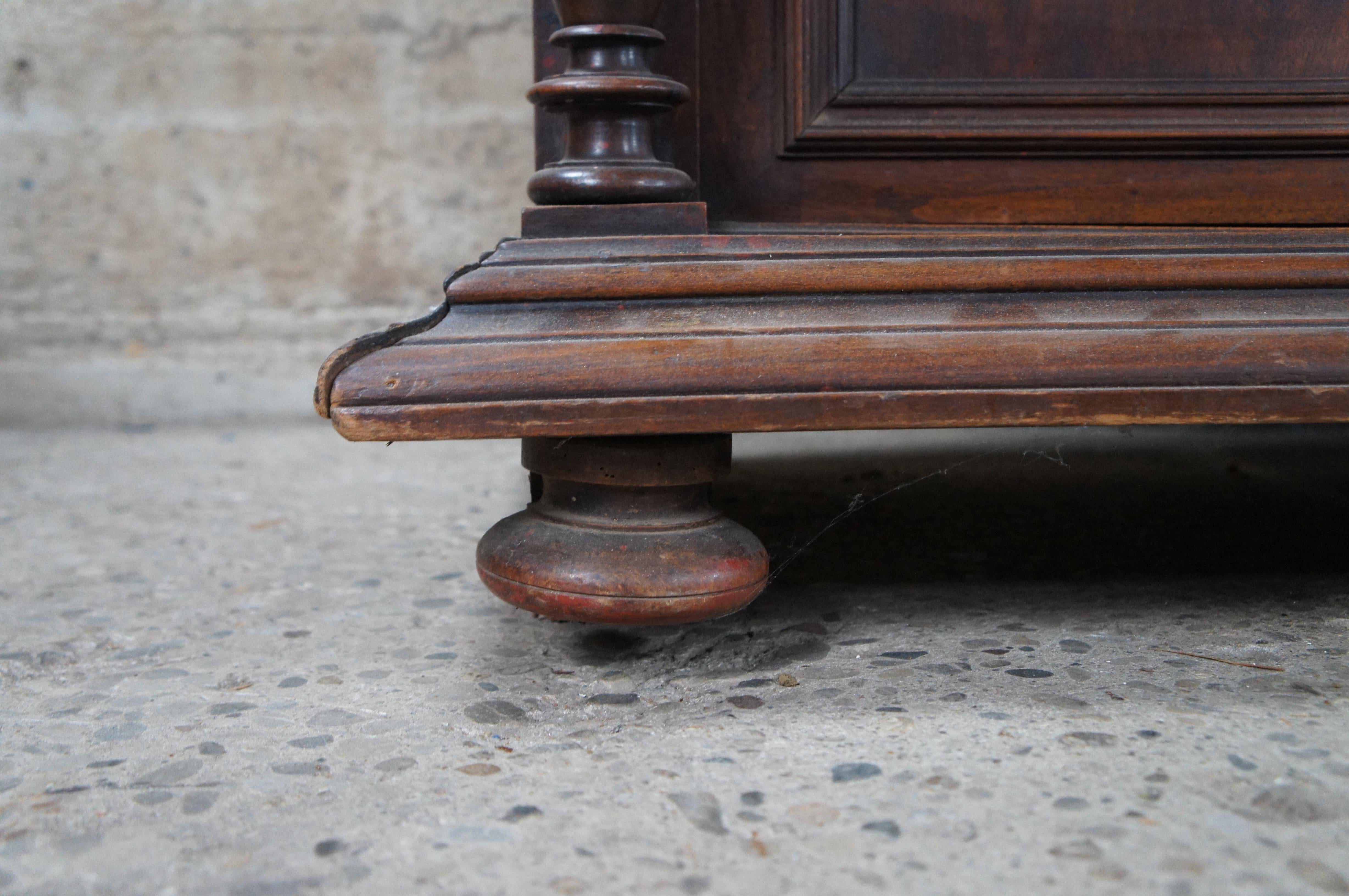 Antique French Renaissance Revival Walnut Buffet Cabinet Cupboard Hutch 96