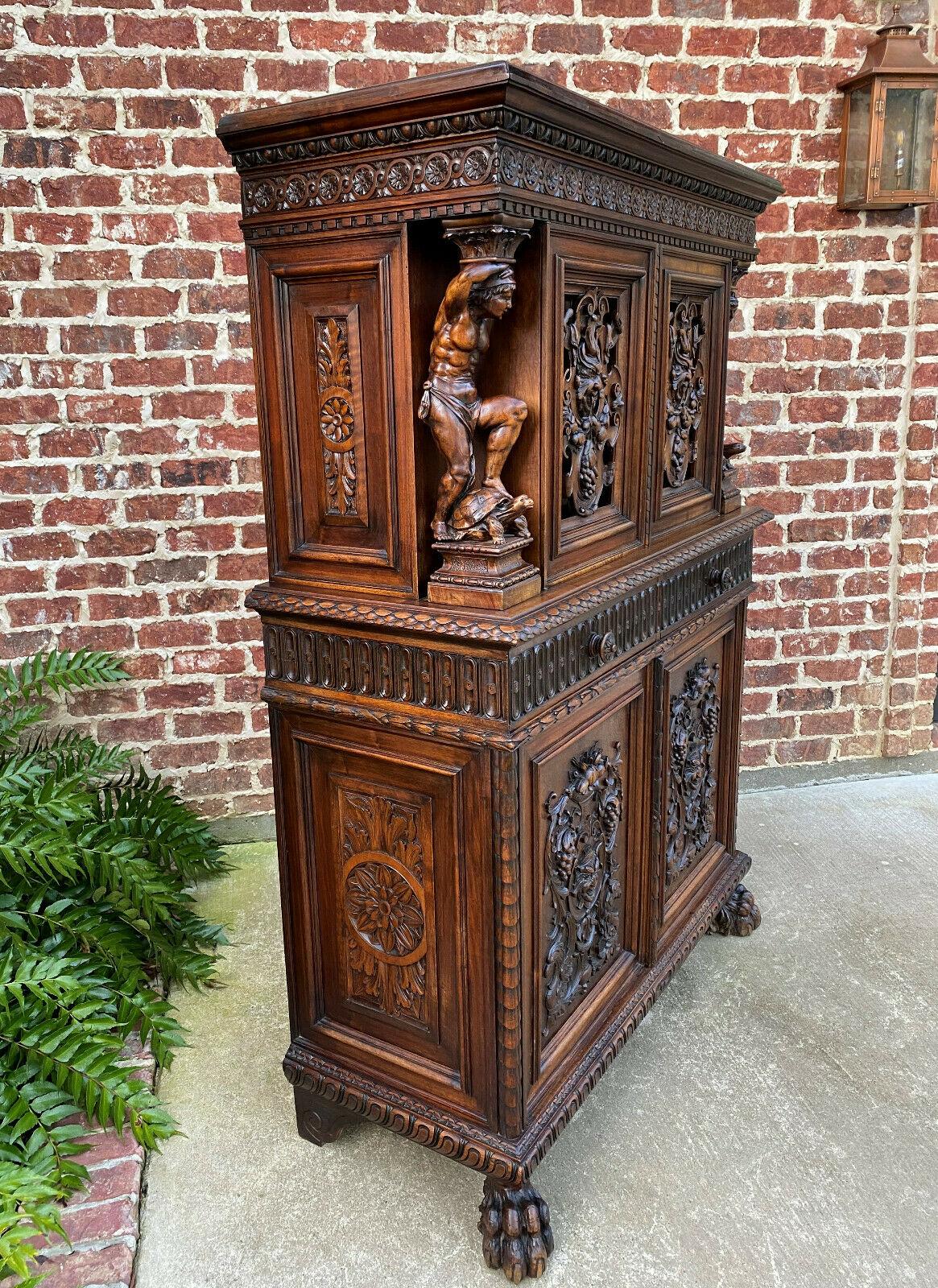 Antique French Renaissance Revival Walnut Chest Cabinet Apothecary Jewelry 1880s 7