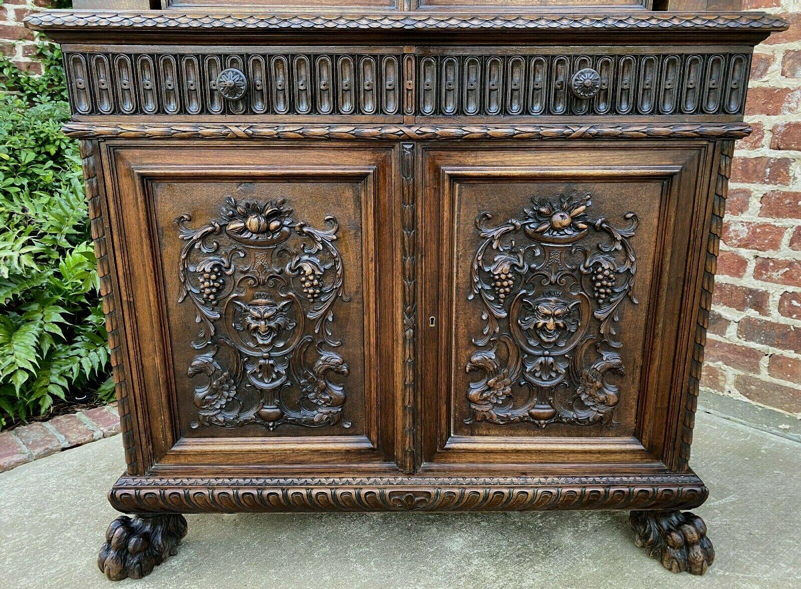 Antique French Renaissance Revival Walnut Chest Cabinet Apothecary Jewelry 1880s 2