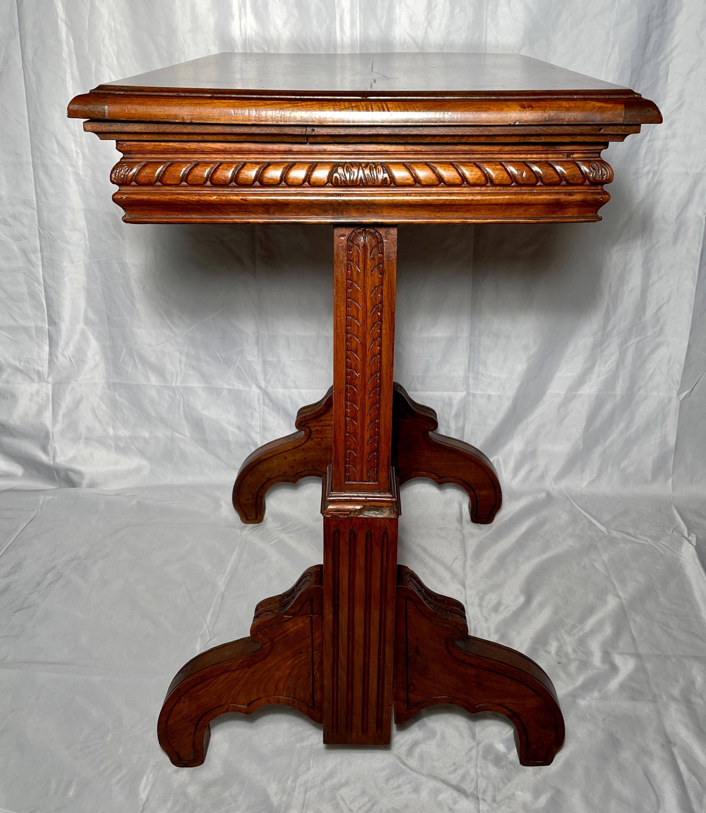 Antique French Renaissance Revival Walnut Table, circa 1890 For Sale 1