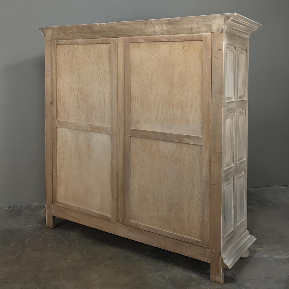 Antique French Renaissance Stripped Oak Armoire 10