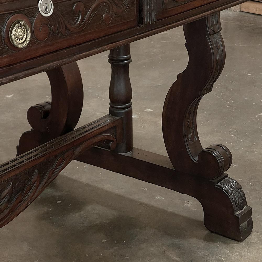 Antique French Renaissance Walnut Desk ~ Bureau Plat For Sale 7
