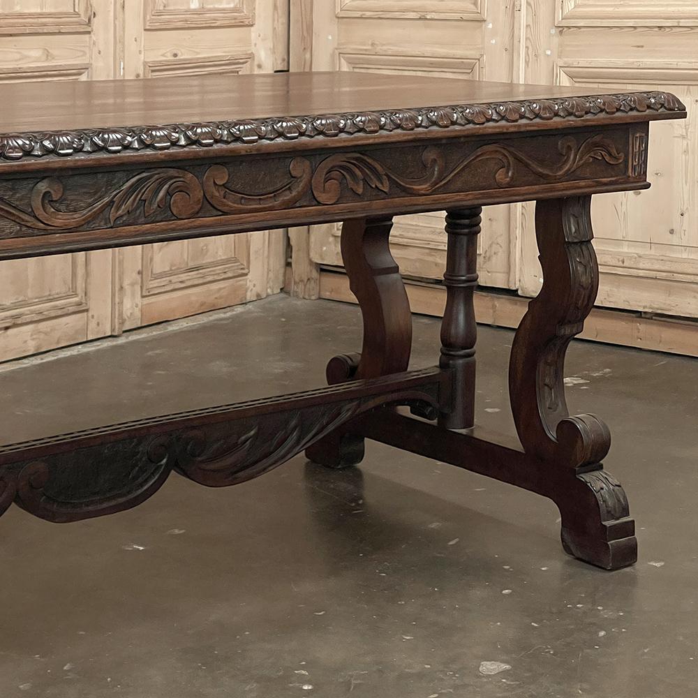 Antique French Renaissance Walnut Desk ~ Bureau Plat For Sale 10
