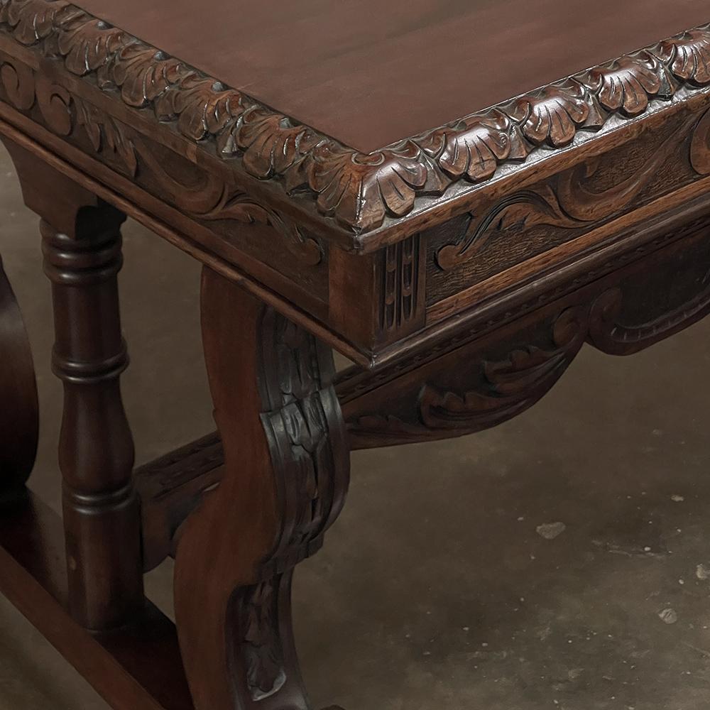 Antique French Renaissance Walnut Desk ~ Bureau Plat For Sale 11