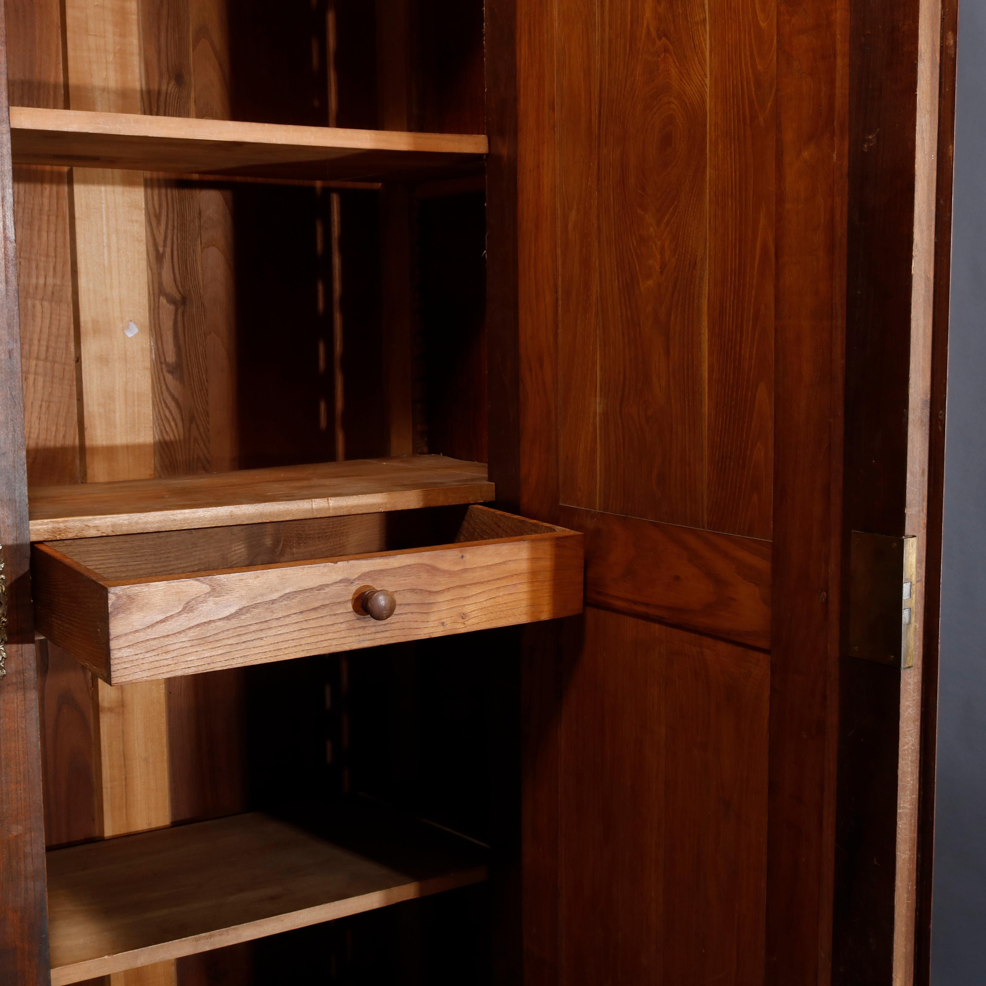 Antique French Renaissance Walnut Wardrobe with Barley Twist Columns, circa 1890 8