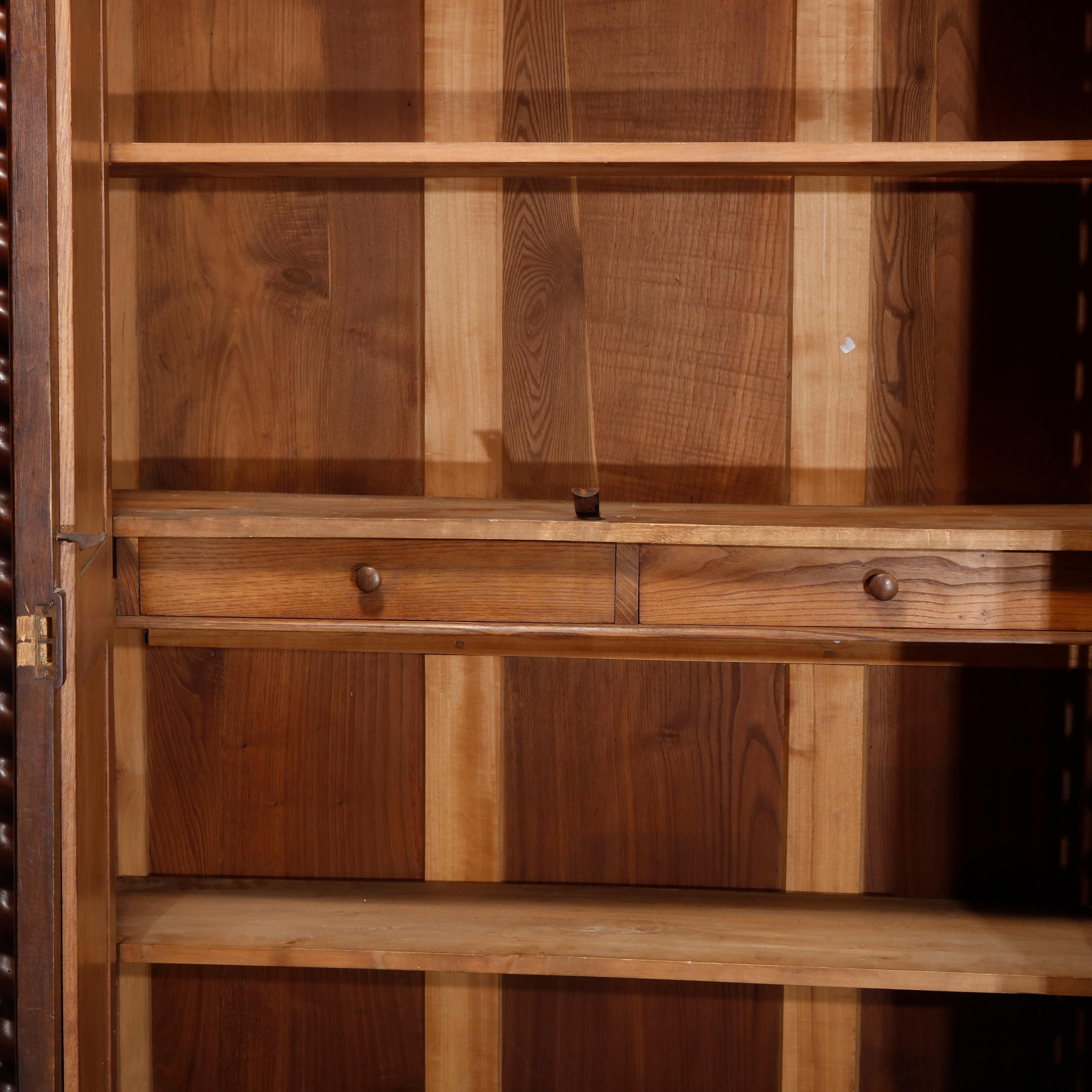 Antique French Renaissance Walnut Wardrobe with Barley Twist Columns, circa 1890 9