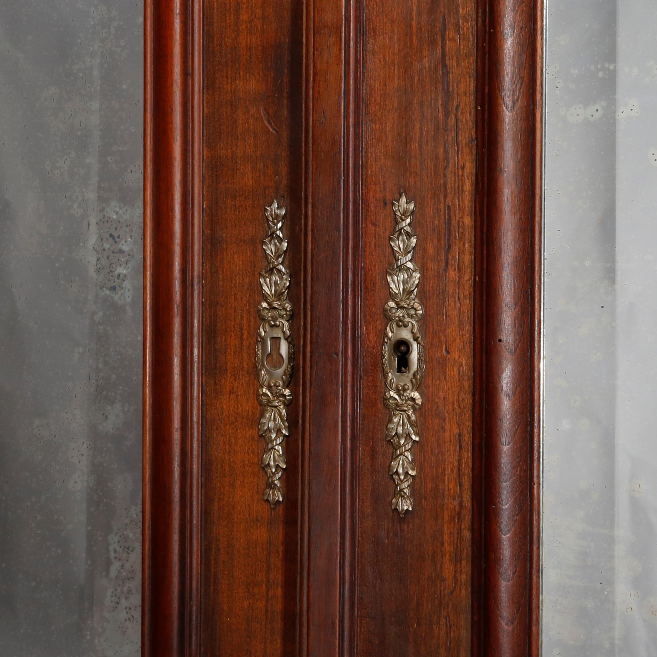 19th Century Antique French Renaissance Walnut Wardrobe with Barley Twist Columns, circa 1890