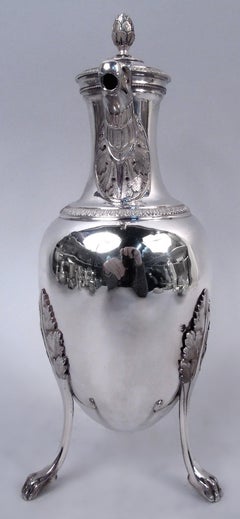 Antique French Restauration Classical Silver Bachelor Coffeepot