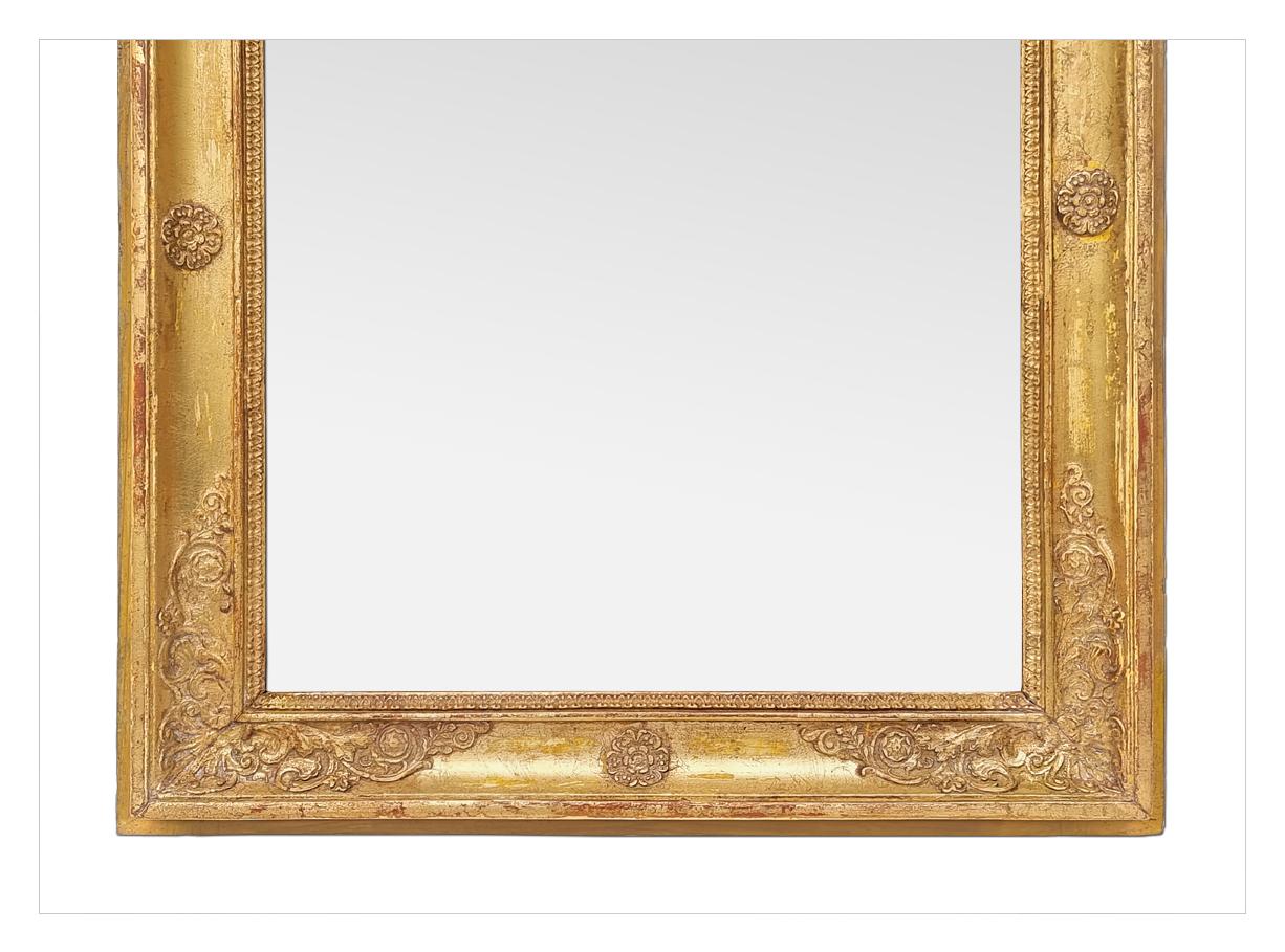 Glass Antique French Restauration Period Giltwood Mirror, circa 1830 For Sale