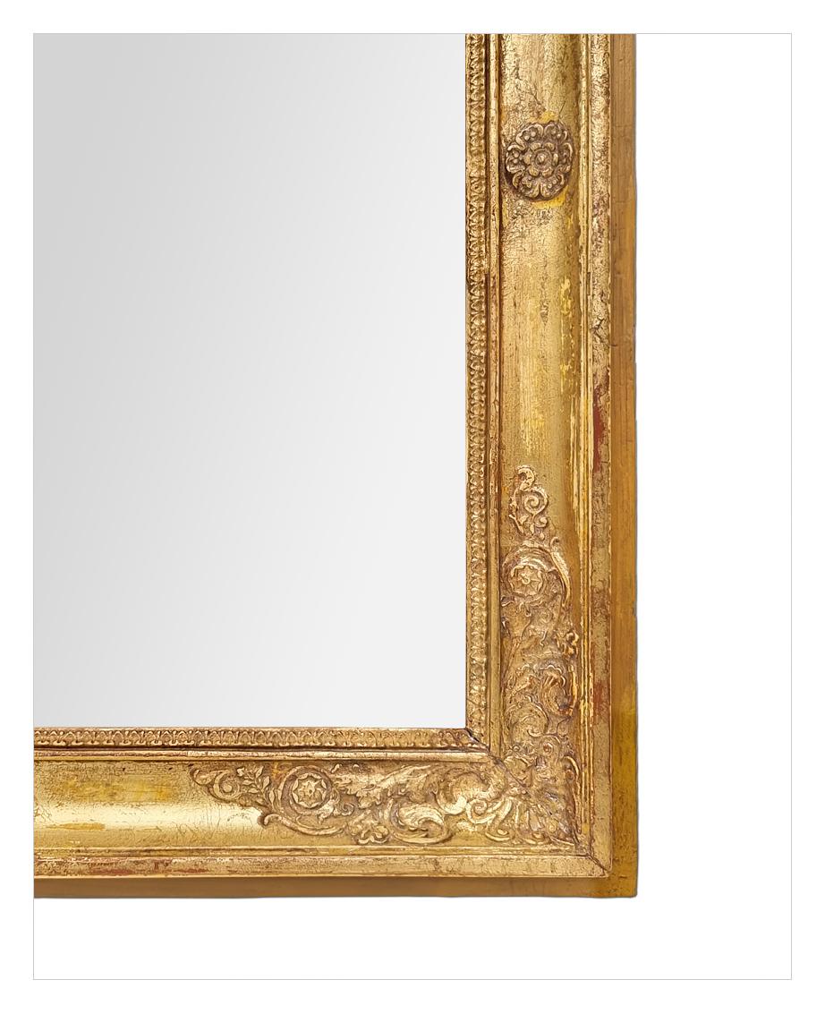 Antique French Restauration Period Giltwood Mirror, circa 1830 For Sale 1