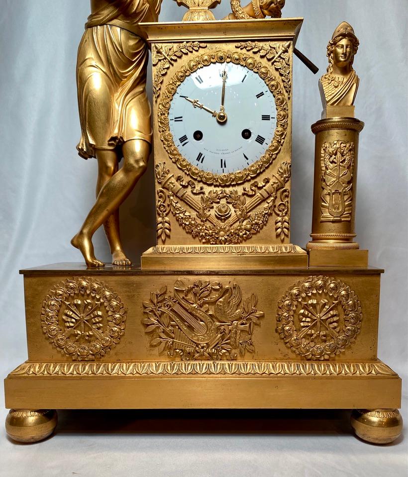 Antique French Restoration Period Ormolu Clock, Circa 1830 In Good Condition In New Orleans, LA